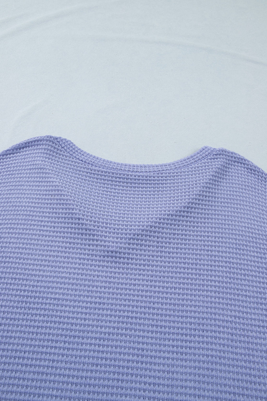 Plus size Wisteria V-neck short sleeve waffle knit top by Dear-Lover, featuring a comfortable, stylish design in soft fabric.