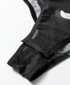 Black vintage polka dot mesh long sleeve bodysuit by Dear-Lover featuring a fitted design and classic dot pattern.
