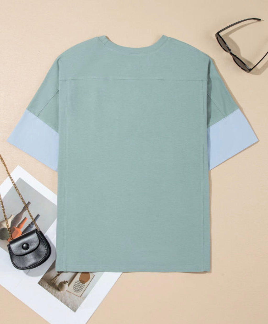 Green Starstruck Patch Tee by Dear-Lover Dropshipping featuring a small star patch on the front, casual and stylish t-shirt.