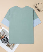 Green Starstruck Patch Tee by Dear-Lover Dropshipping featuring a small star patch on the front, casual and stylish t-shirt.