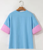 Green Starstruck Patch Tee by Dear-Lover Dropshipping featuring a small star patch on the front, casual and stylish.