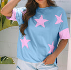 Small green Starstruck Patch Tee by Dear-Lover Dropshipping featuring a star design on the front.