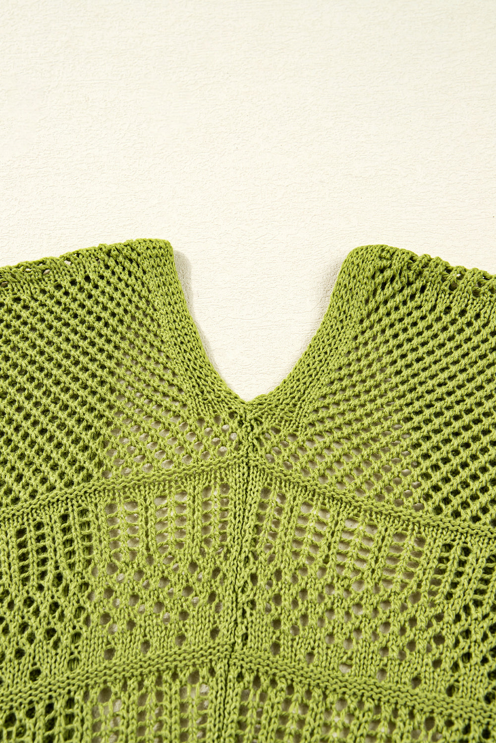 Spinach green oversized crochet knit cardigan from Dear-Lover, open-front sweater with a cozy, textured design in acrylic yarn.