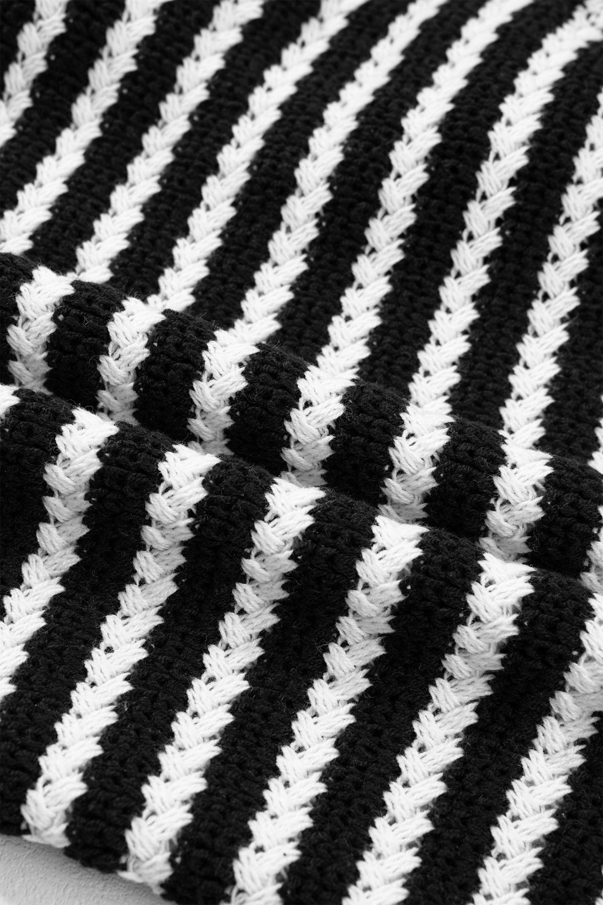 Black stripe short sleeve knit sweater with V-neck and bow knot detail from Dear-Lover, made of cotton and acrylic.