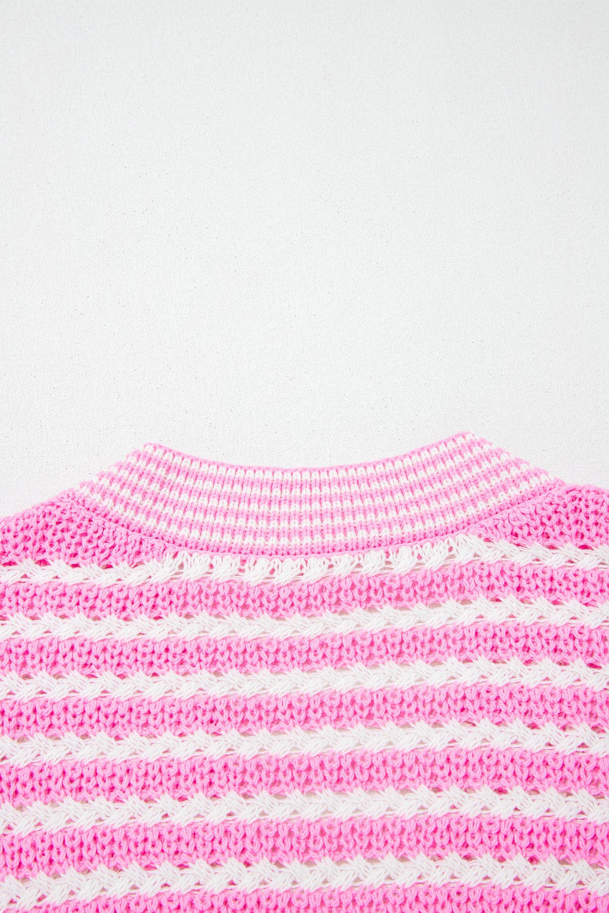 Black stripe short sleeve knit V-neck sweater with bow knot detail, made of cotton and acrylic, by Dear-Lover.