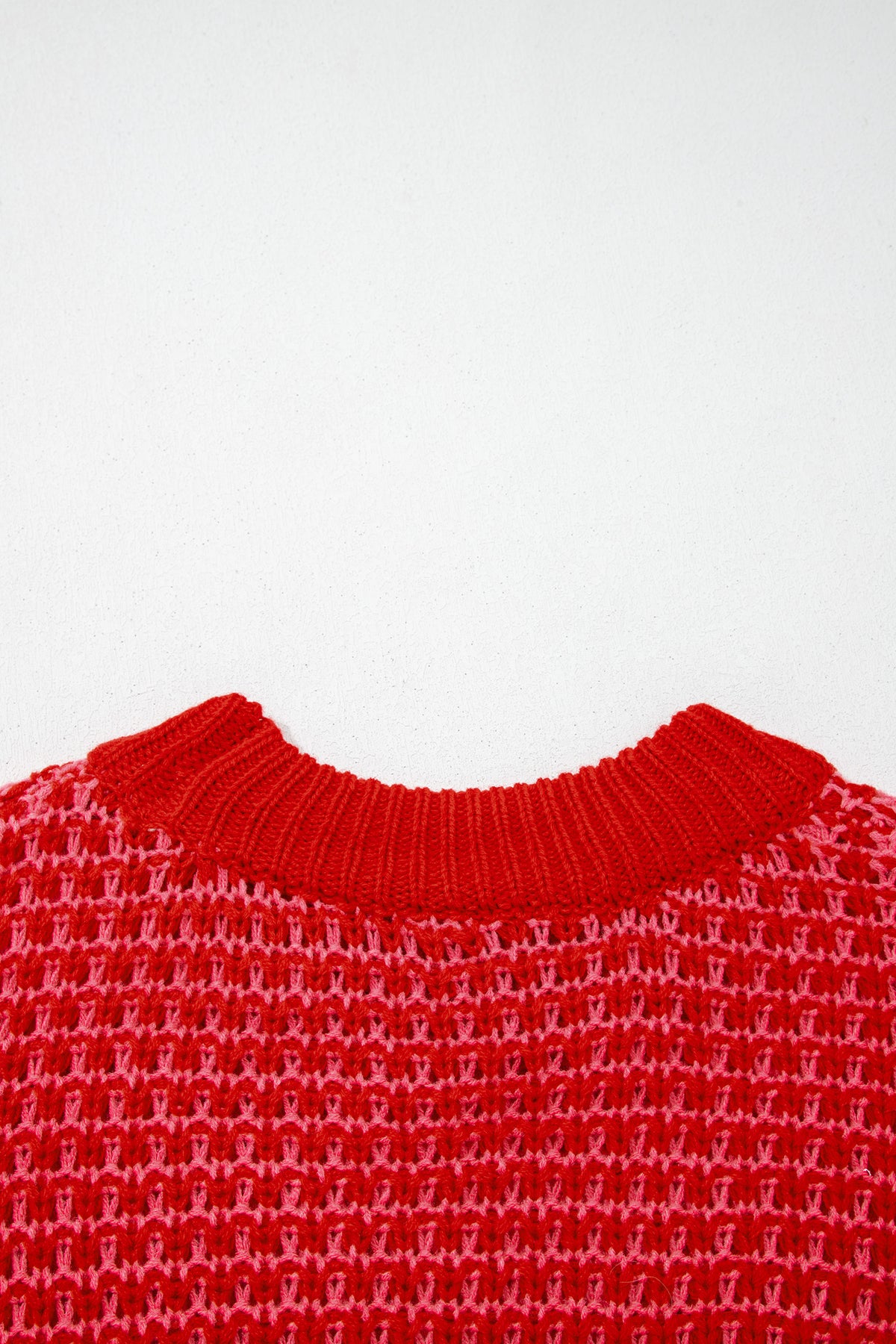 Red 3/4 draped sleeve slouchy sweater from Dear-Lover, made of 100% acrylic, featuring a relaxed fit and stylish design.