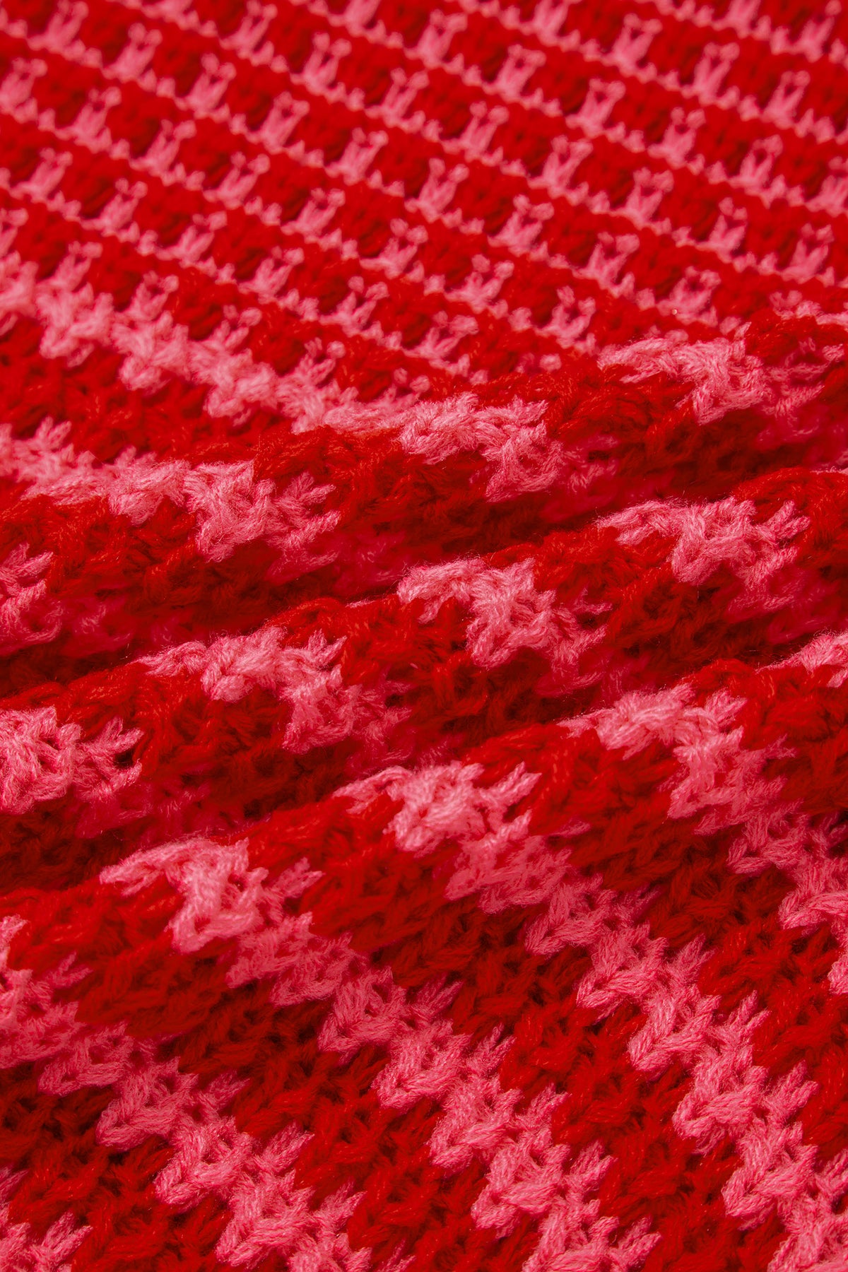Red Dear-Lover 3/4 draped sleeve slouchy sweater with a cozy, relaxed fit and stripe pattern, made from soft acrylic material.