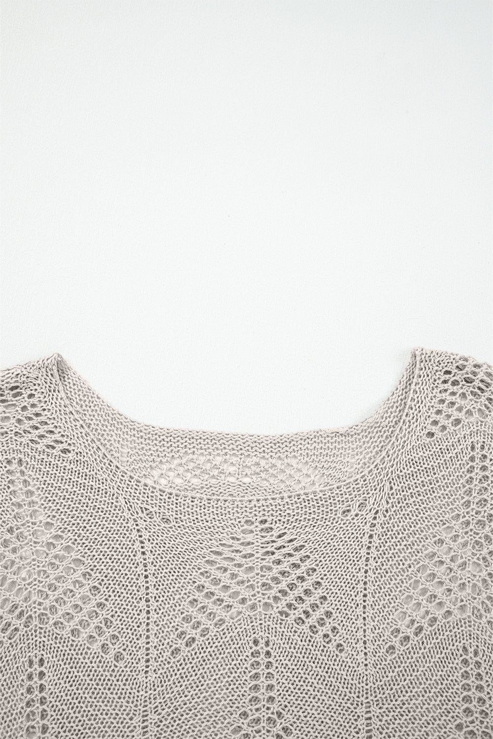 Navy blue Dear-Lover hollow-out knit 7/8 sleeve casual sweater featuring a textured design, perfect for a cozy, stylish look.