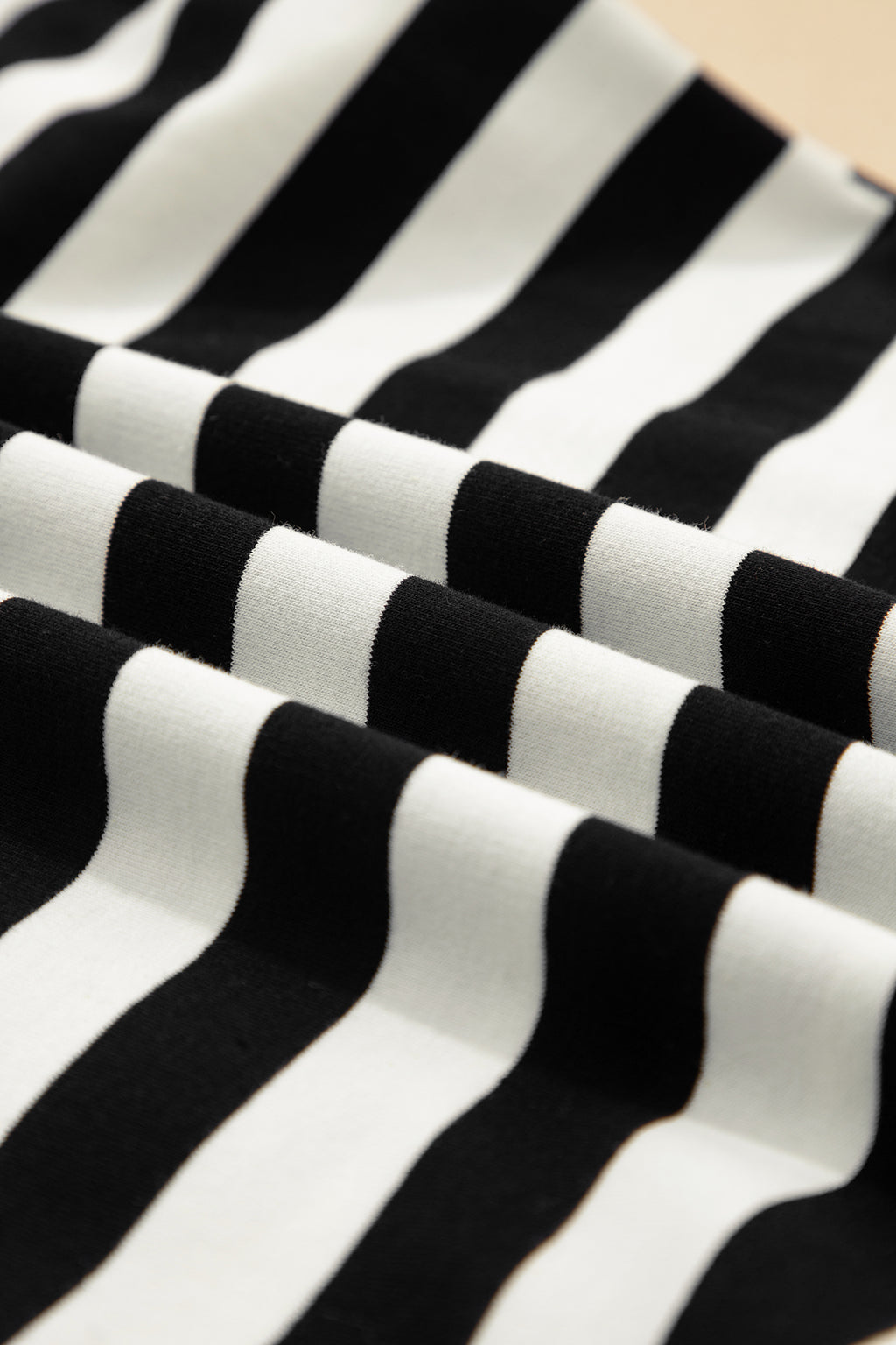 Black Stripe Collar V-Neck Blouse by Dear-Lover featuring ruffled short sleeves and a comfortable cotton-elastane blend.