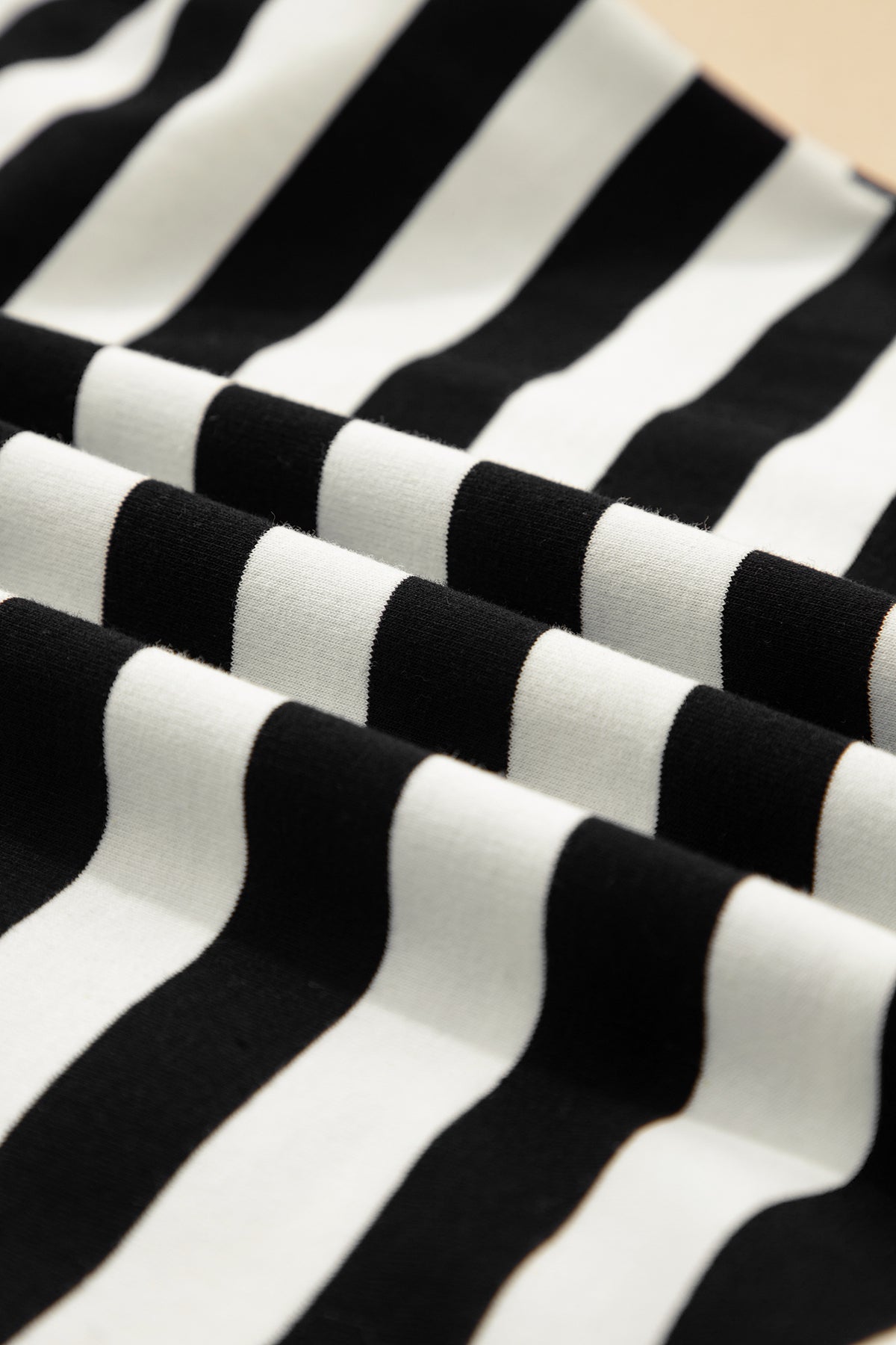Black Stripe Collar V-Neck Blouse by Dear-Lover featuring ruffled short sleeves and a comfortable cotton-elastane blend.