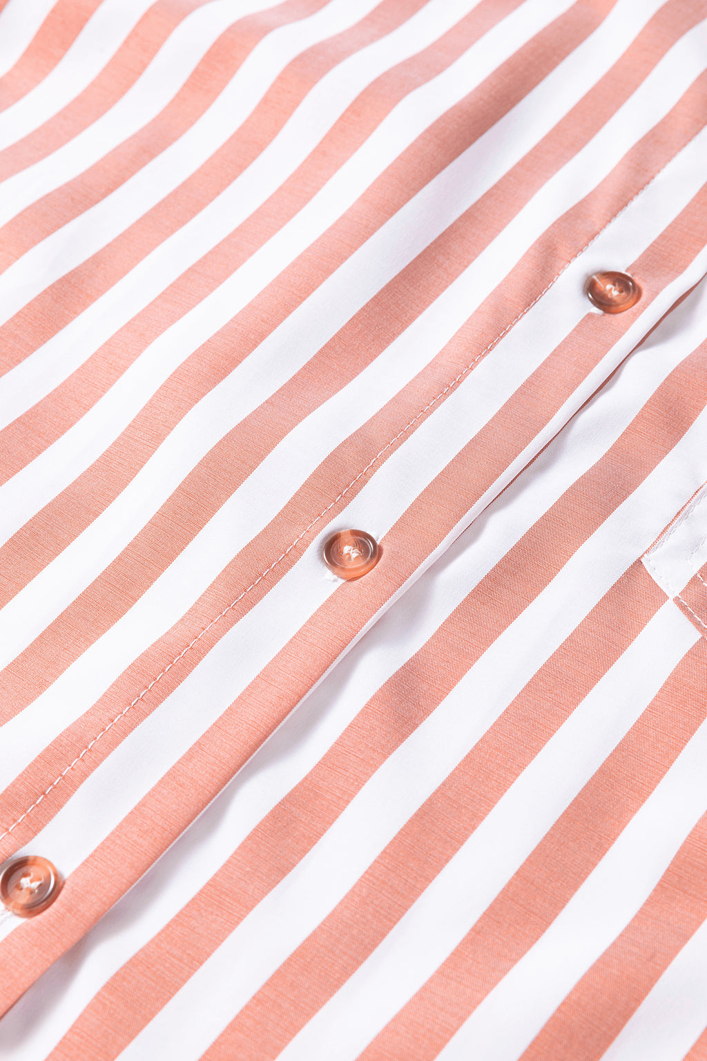 Khaki stripe button-front blouse with ruffle hem and bracelet sleeves, stylish Dear-Lover tops for casual or office wear.
