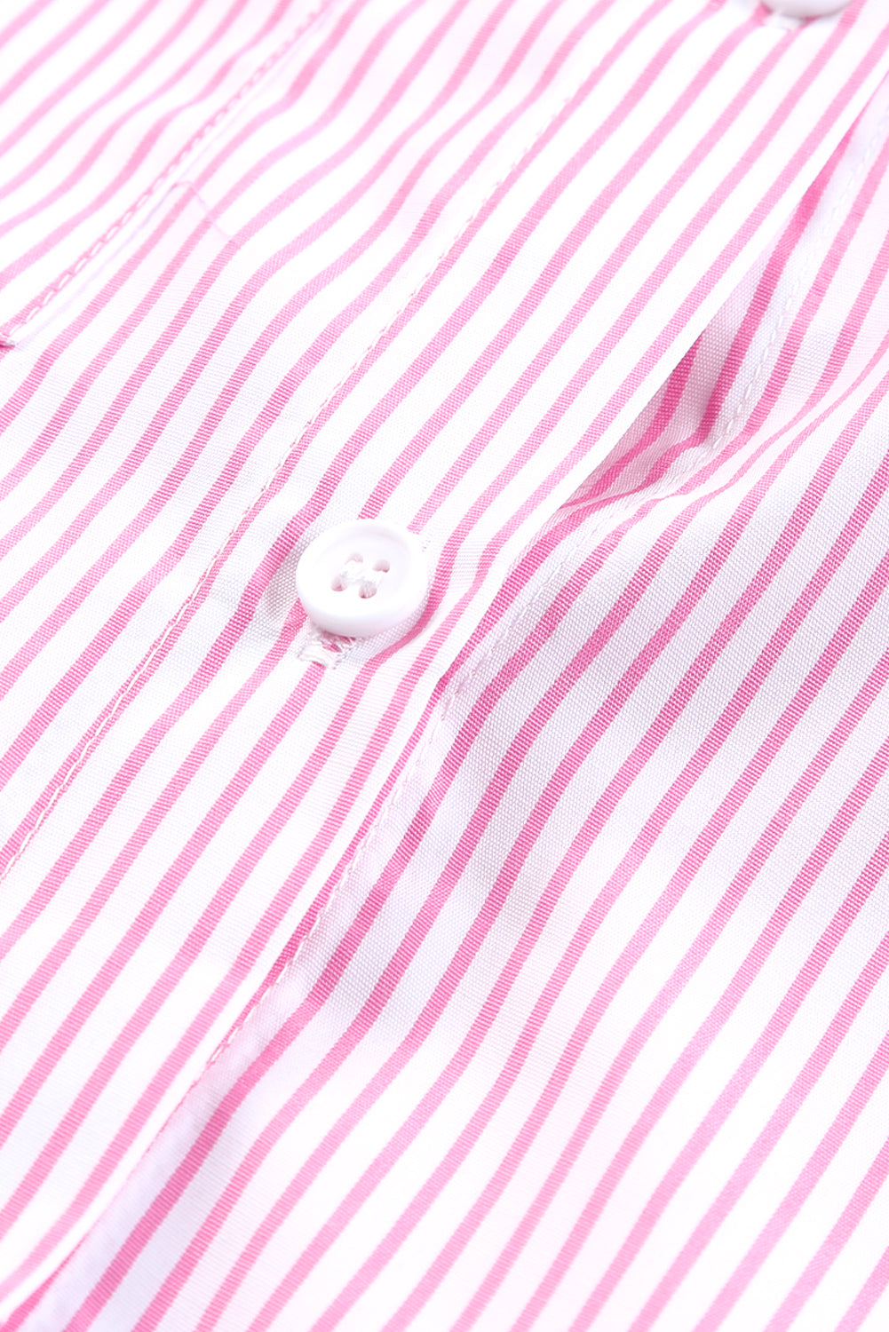 Sky blue smocked cuffed striped boyfriend shirt with chest pocket, casual blouse from Dear-Lover Dropshipping.