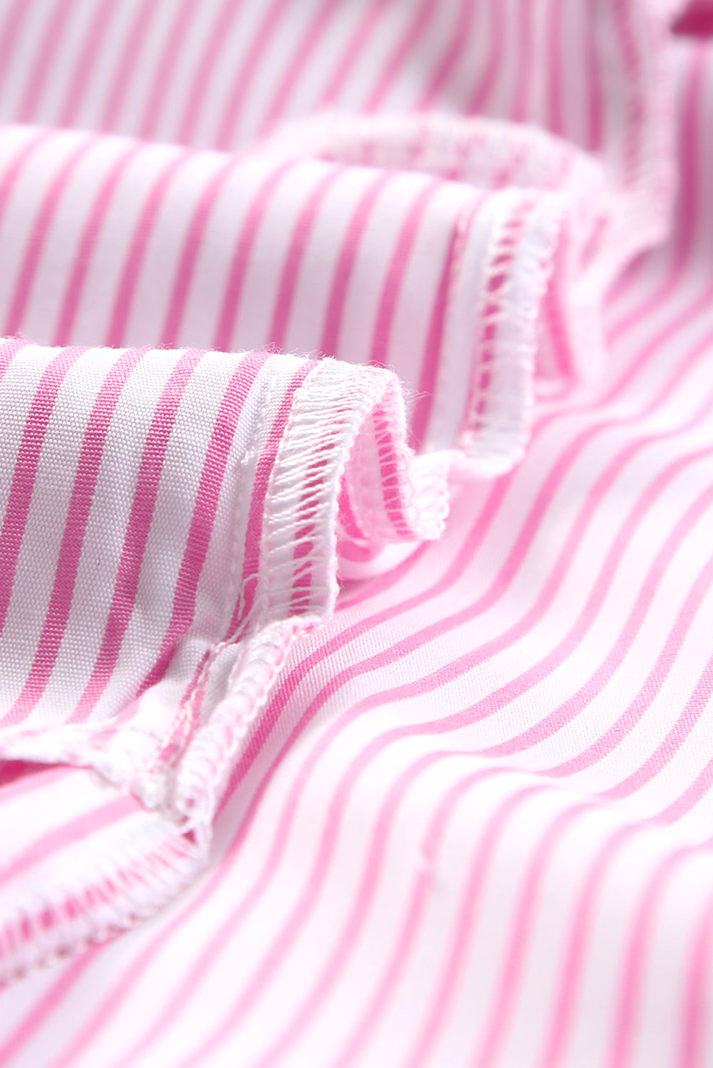 Sky blue smocked cuffed striped boyfriend shirt with pocket from Dear-Lover, made of 100% polyester, casual and stylish blouse.