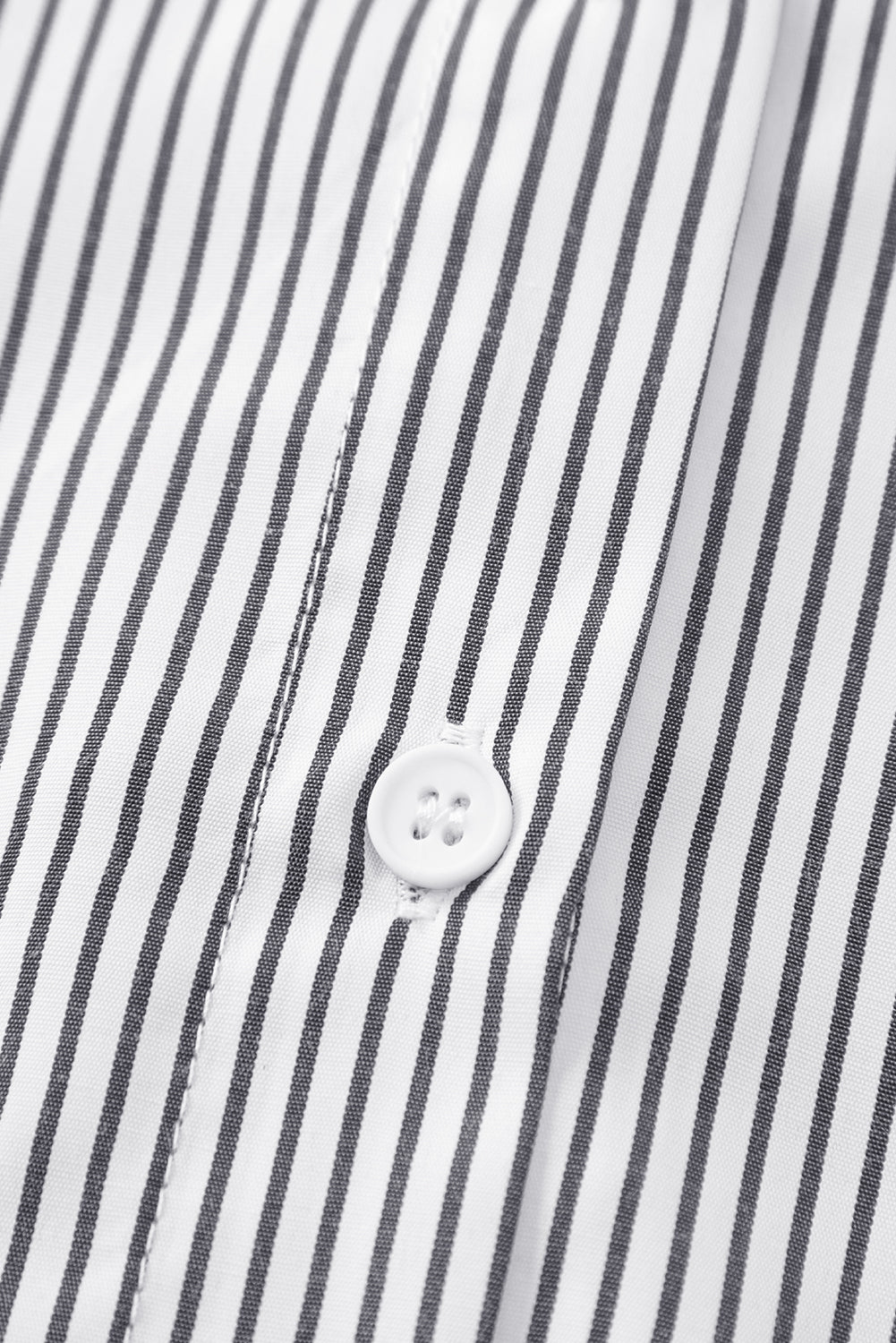 Sky blue smocked cuffed striped boyfriend shirt with pocket, Dear-Lover tops blouse made of 100% polyester.