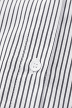Sky blue smocked cuffed striped boyfriend shirt with pocket, Dear-Lover tops blouse made of 100% polyester.