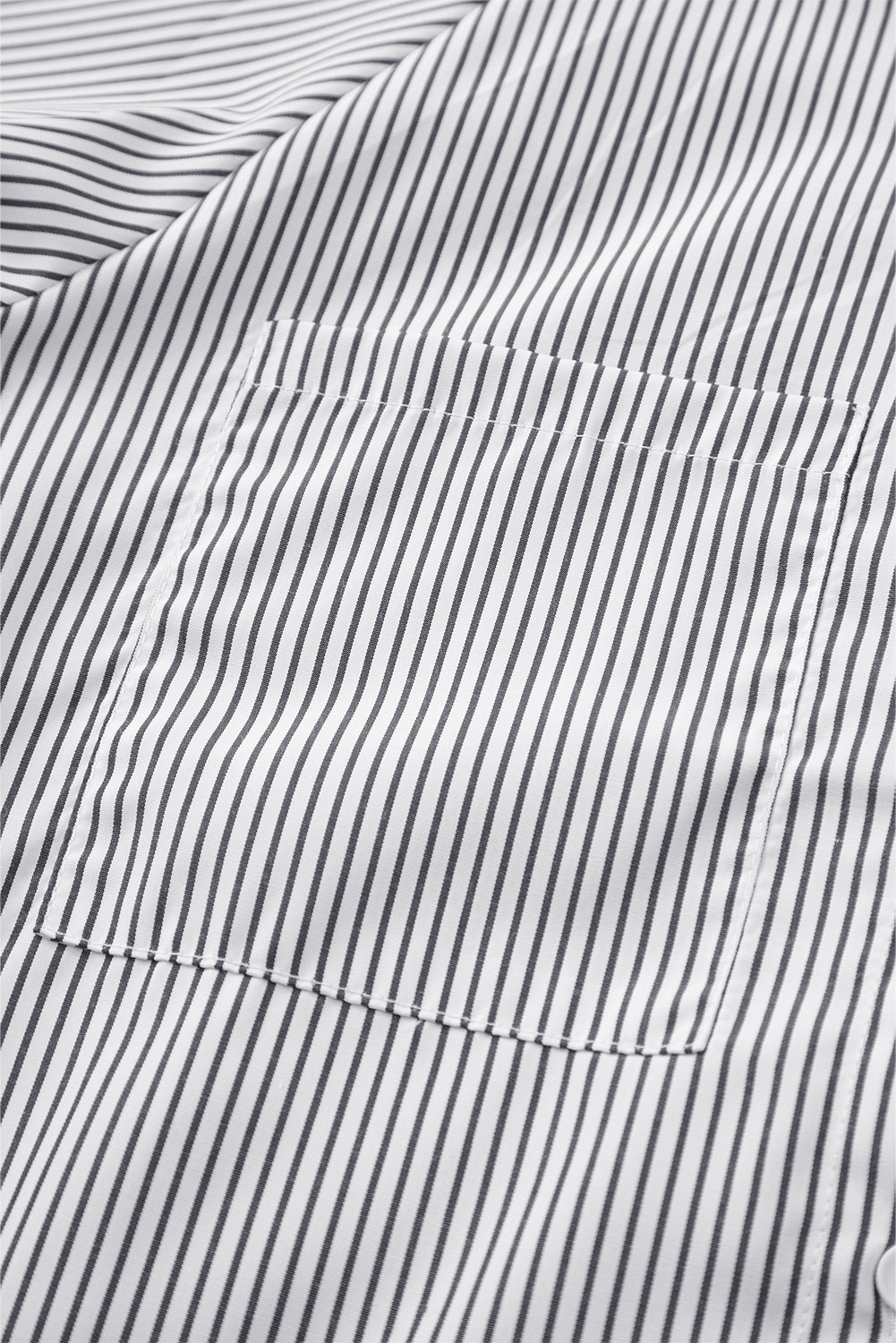 Sky blue smocked cuffed striped boyfriend shirt with pocket from Dear-Lover, casual blouse made of lightweight polyester.