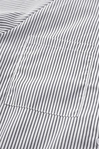 Sky blue smocked cuffed striped boyfriend shirt with pocket from Dear-Lover, casual blouse made of lightweight polyester.