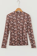 Brown Game Day Vibes Mesh Long Sleeve Top by Dear-Lover, featuring breathable mesh fabric and a stylish long sleeve design.