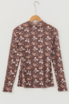 Brown Game Day Vibes mesh long sleeve top by Dear-Lover, featuring a stylish long sleeve design for casual or sportswear.