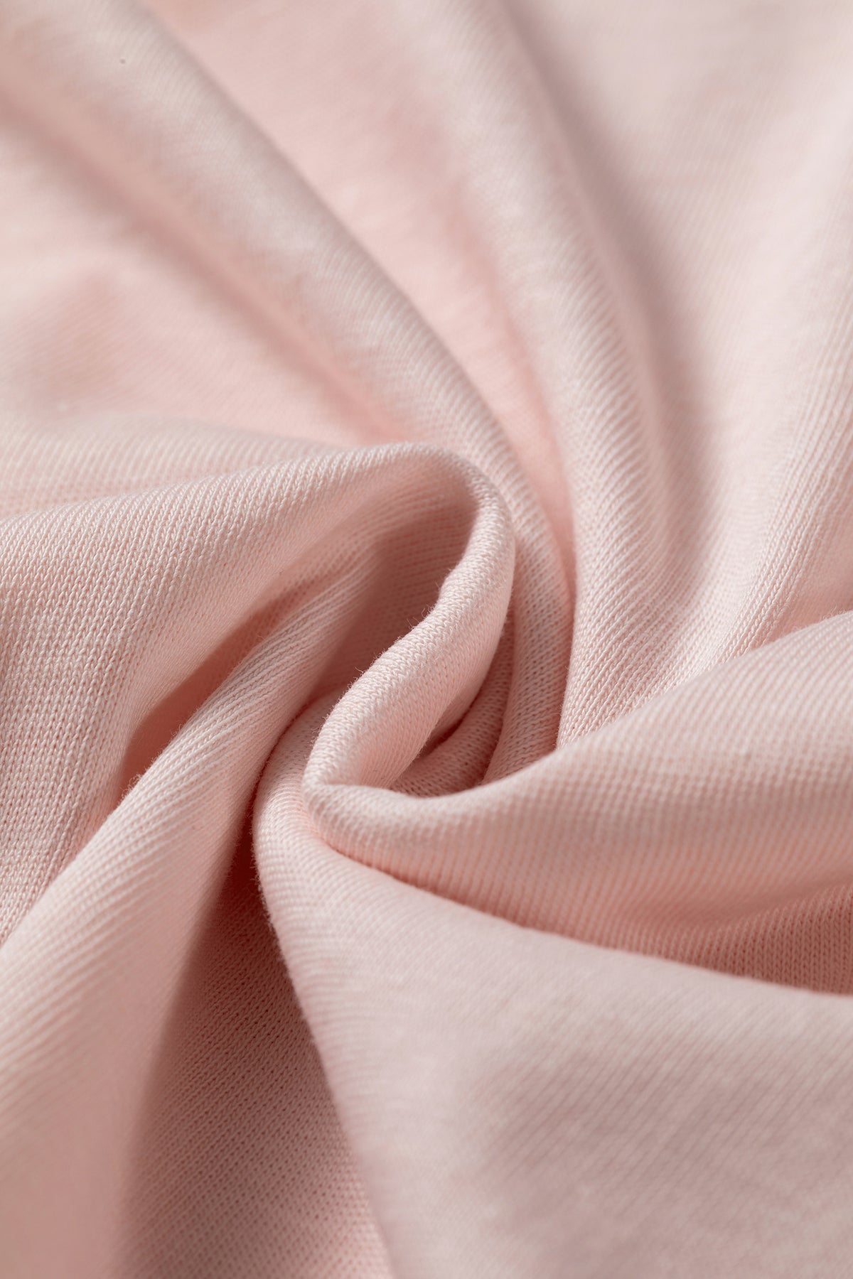 Gossamer pink ruffle sleeve long sleeve loose pullover top by Dear-Lover, made of cotton-polyester blend, stylish and comfortable.