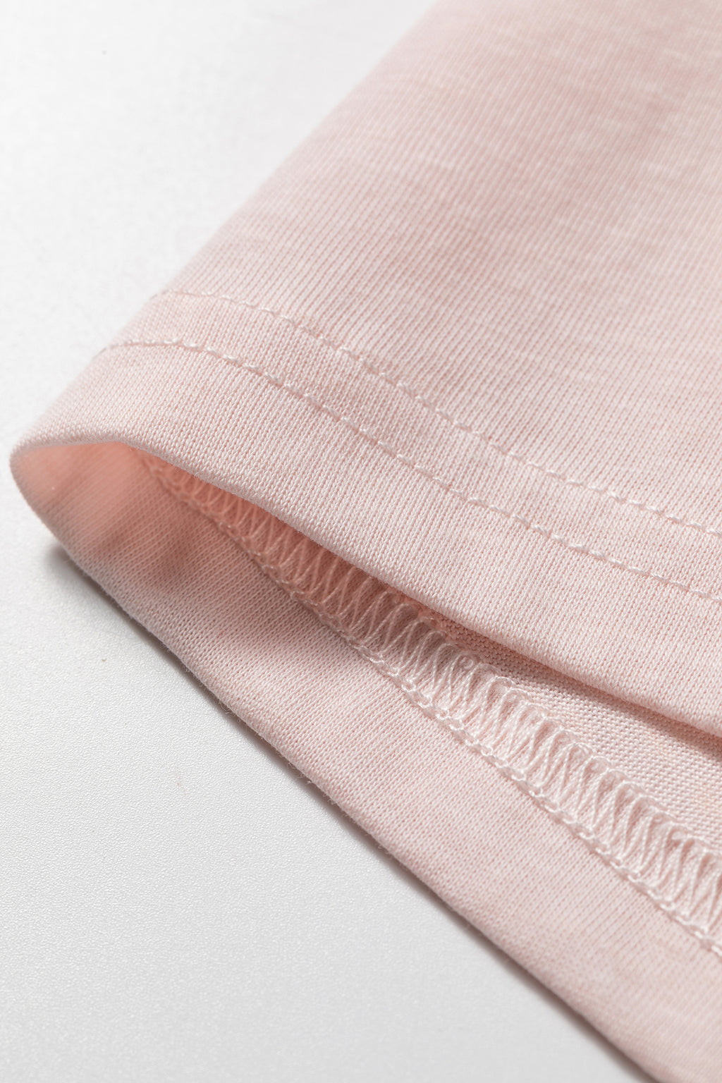 Gossamer pink ruffle sleeve long sleeve loose pullover top by Dear-Lover, lightweight cotton-polyester blend, casual and feminine.