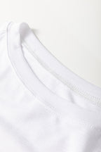 Dear-Lover Faux Two Piece Floral Long Sleeve Patchwork Tee, white long sleeve top with floral pattern and patchwork design.