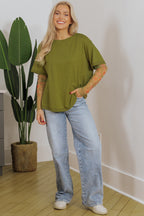Faux two-piece floral long sleeve patchwork tee by Dear-Lover, white polyester-viscose-elastane top with floral pattern.