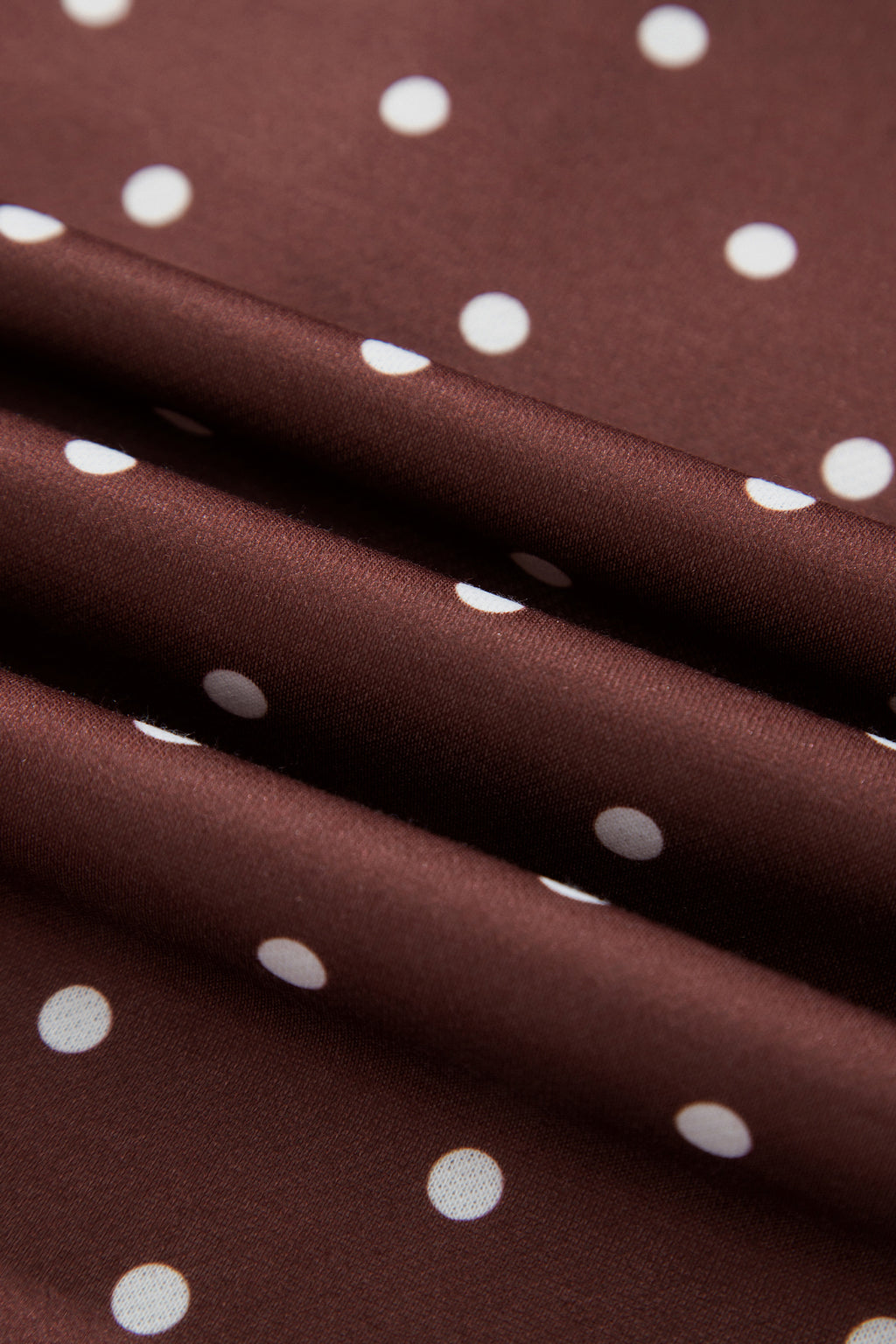 Brown polka dot print casual sweatshirt with metal button collar by Dear-Lover, made of polyester, perfect for relaxed everyday wear.