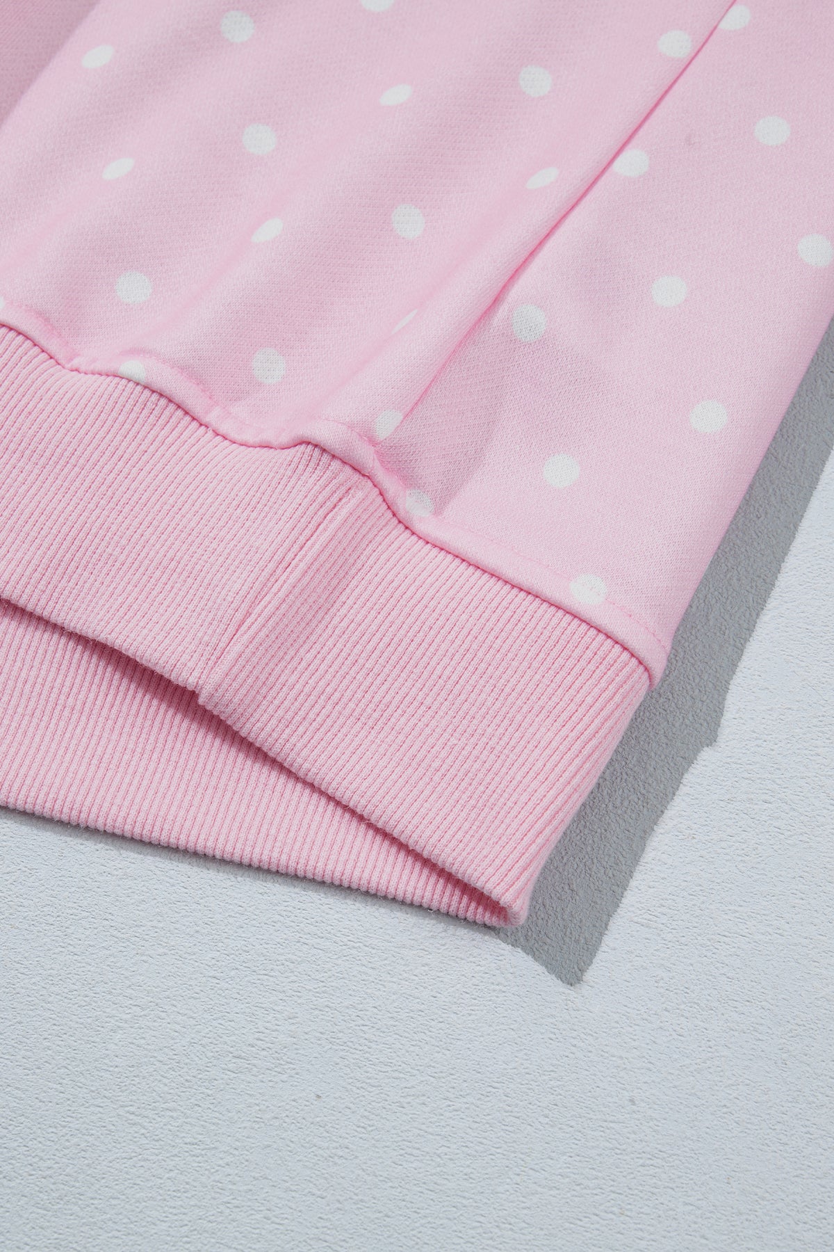 Brown polka dot print casual pullover sweatshirt with metal button collar from Dear-Lover, made of 100% polyester, for stylish comfort.