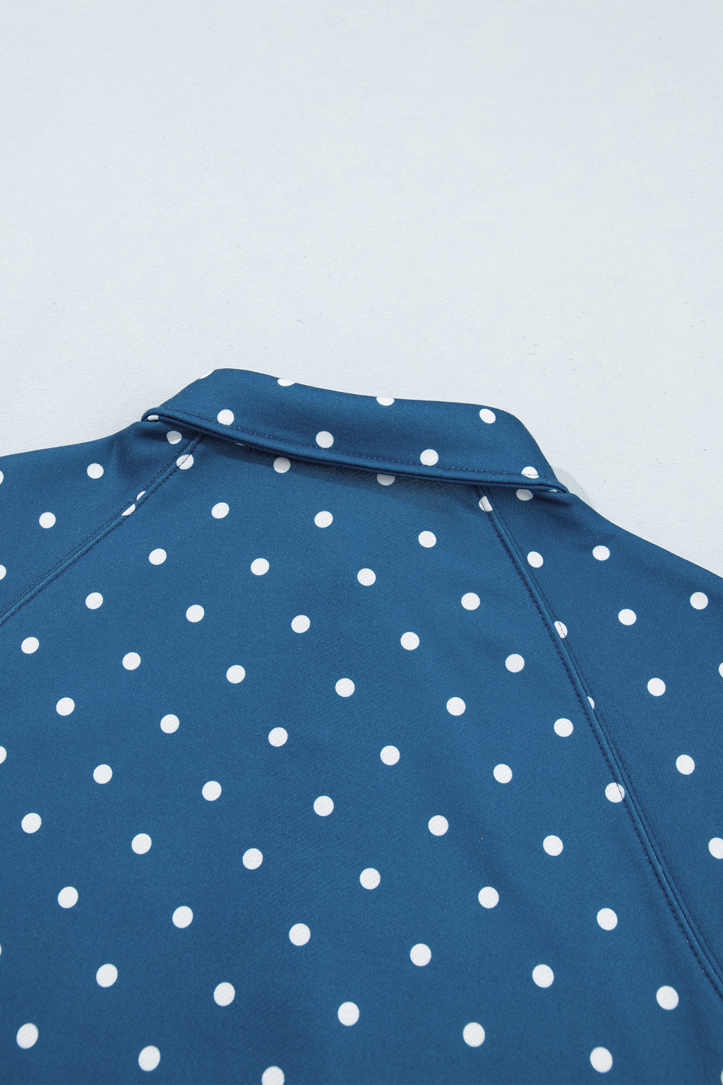 Brown polka dot print casual sweatshirt by Dear-Lover with metal button collar, made of polyester, perfect for relaxed wear.
