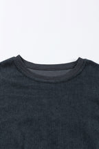 Orange ribbed corduroy oversized sweatshirt from Dear-Lover Dropshipping, featuring a cozy, relaxed fit and textured fabric.