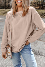 Orange ribbed corduroy oversized sweatshirt from Dear-Lover Dropshipping, featuring a cozy, relaxed fit and textured fabric.
