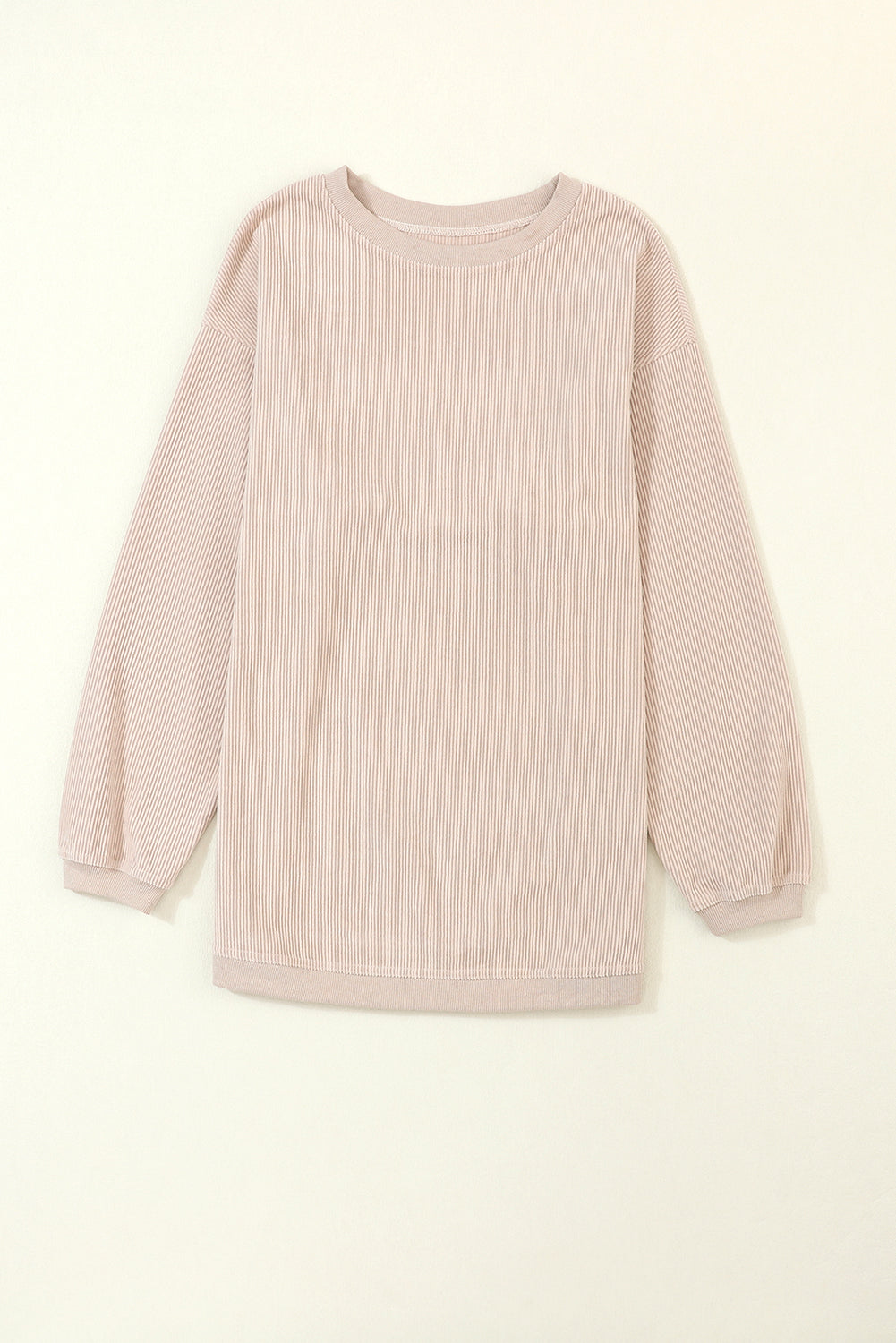 Orange ribbed corduroy oversized sweatshirt from Dear-Lover Dropshipping, featuring a cozy, textured fabric and relaxed fit.
