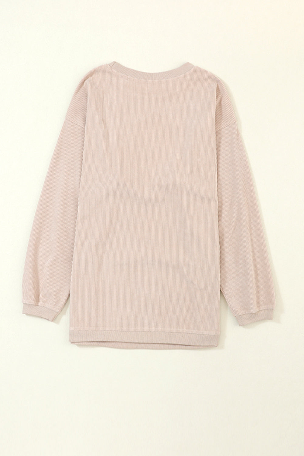 Orange ribbed corduroy oversized sweatshirt from Dear-Lover, with a cozy, relaxed fit and textured fabric for casual comfort.
