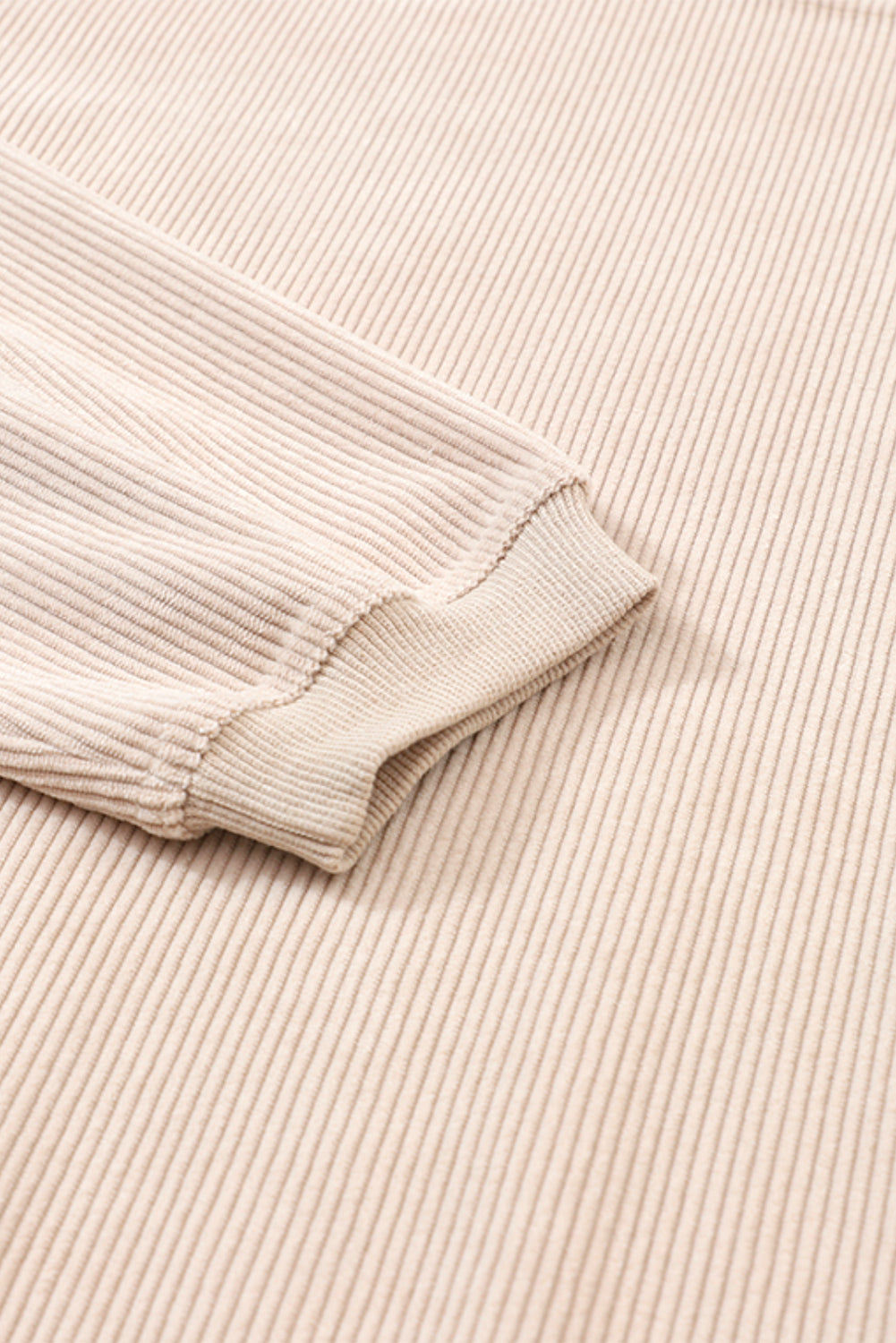 Orange ribbed corduroy oversized sweatshirt by Dear-Lover, featuring a relaxed fit and soft polyester fabric.