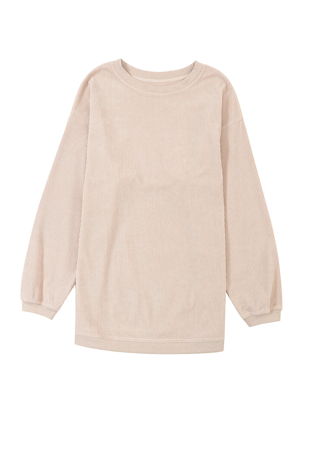 Orange ribbed corduroy oversized sweatshirt by Dear-Lover Dropshipping, featuring a cozy, textured fabric and relaxed fit.