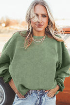 Orange ribbed corduroy oversized sweatshirt from Dear-Lover, casual tops with a cozy, textured fabric and relaxed fit.