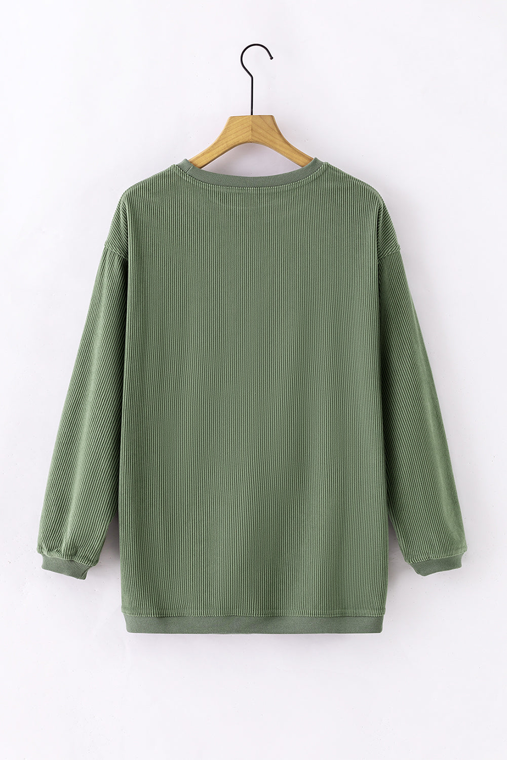 Orange ribbed corduroy oversized sweatshirt from Dear-Lover Dropshipping, featuring a cozy, relaxed fit and textured fabric.