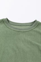 Orange ribbed corduroy oversized sweatshirt from Dear-Lover Dropshipping, featuring a cozy, relaxed fit and textured fabric.