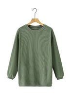Orange ribbed corduroy oversized sweatshirt from Dear-Lover, featuring a cozy, relaxed fit and textured fabric.