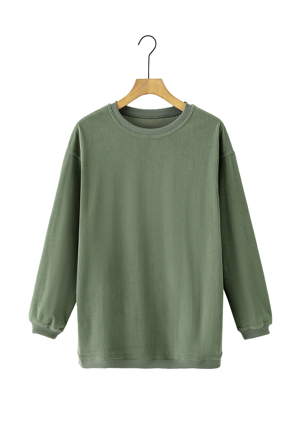 Orange ribbed corduroy oversized sweatshirt from Dear-Lover, featuring a cozy, relaxed fit and textured fabric.
