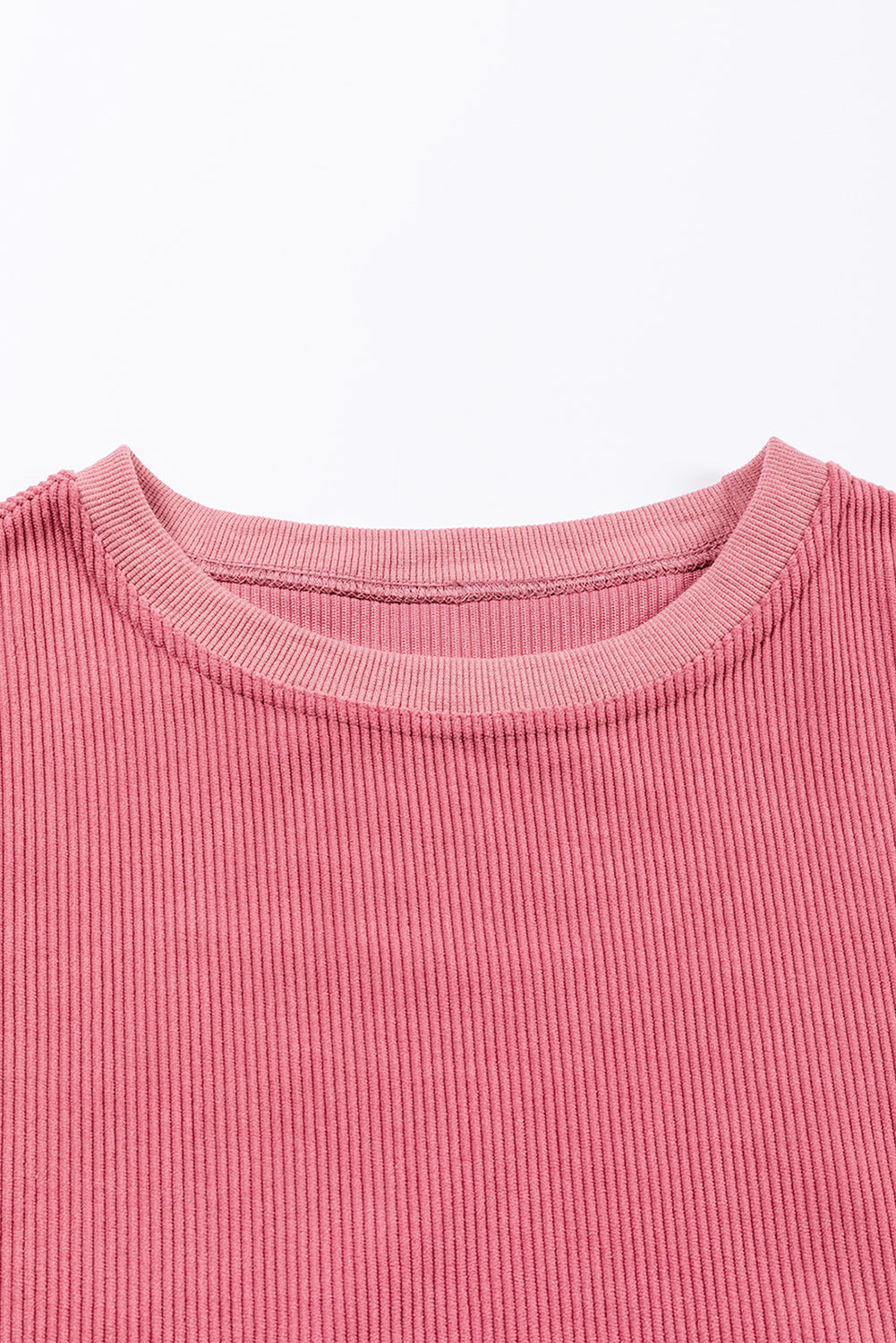 Orange ribbed corduroy oversized sweatshirt from Dear-Lover Dropshipping, featuring a cozy, textured fabric and relaxed fit.