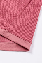 Orange ribbed corduroy oversized sweatshirt by Dear-Lover Dropshipping, featuring a cozy, relaxed fit and textured fabric.
