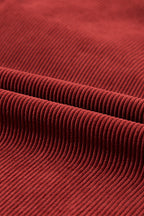 Orange ribbed corduroy oversized sweatshirt by Dear-Lover Dropshipping, featuring a relaxed fit and textured fabric.