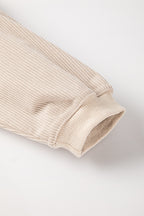 Orange ribbed corduroy oversized sweatshirt from Dear-Lover Dropshipping, featuring a cozy, textured fabric and relaxed fit.