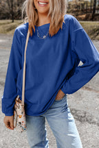 Orange ribbed corduroy oversized sweatshirt from Dear-Lover, featuring a cozy, relaxed fit and textured fabric for casual style.