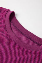 Orange ribbed corduroy oversized sweatshirt from Dear-Lover, featuring a cozy, textured top with long sleeves and relaxed fit.