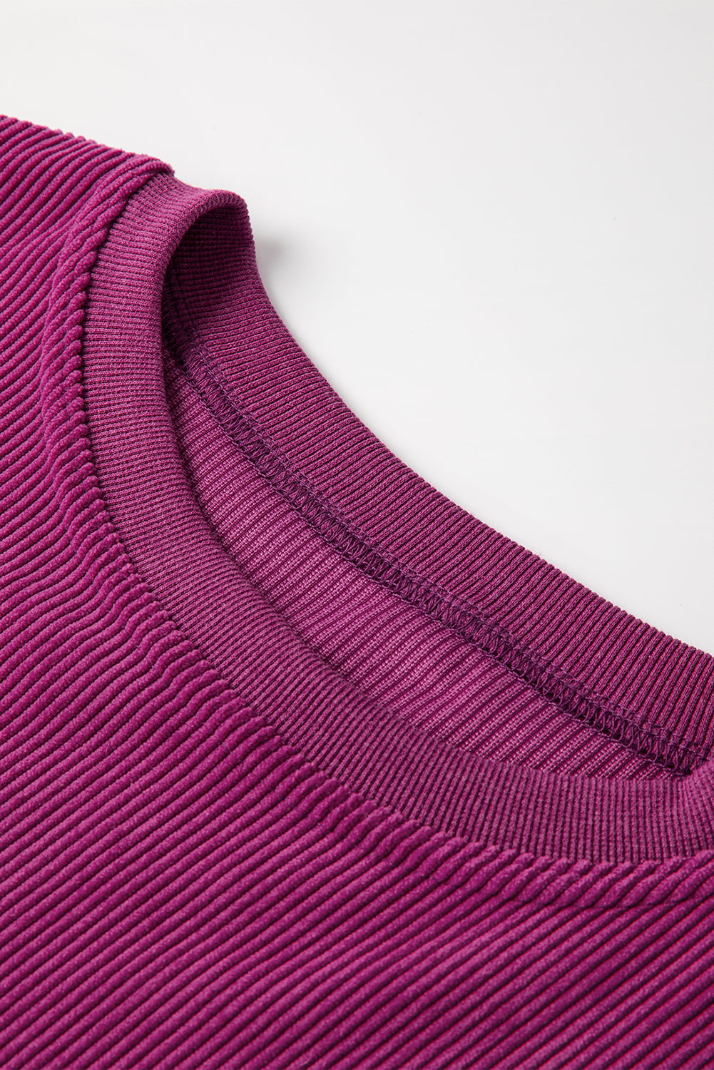 Orange ribbed corduroy oversized sweatshirt from Dear-Lover, featuring a cozy, textured top with long sleeves and relaxed fit.