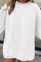 Orange ribbed corduroy oversized sweatshirt from Dear-Lover Dropshipping, casual long-sleeve top with a cozy, textured fabric.