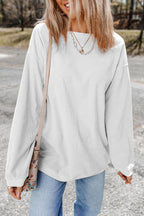 Orange ribbed corduroy oversized sweatshirt from Dear-Lover Dropshipping, featuring a relaxed fit and textured fabric.